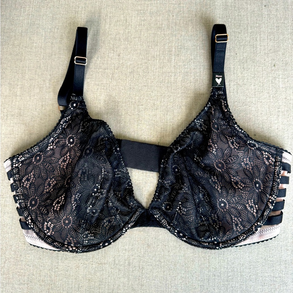 Victoria’s Secret, Very Sexy, Unlined, Black, Bra, Size 36 DD